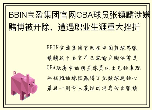 BBIN宝盈集团官网CBA球员张镇麟涉嫌赌博被开除，遭遇职业生涯重大挫折 - 副本 (2)